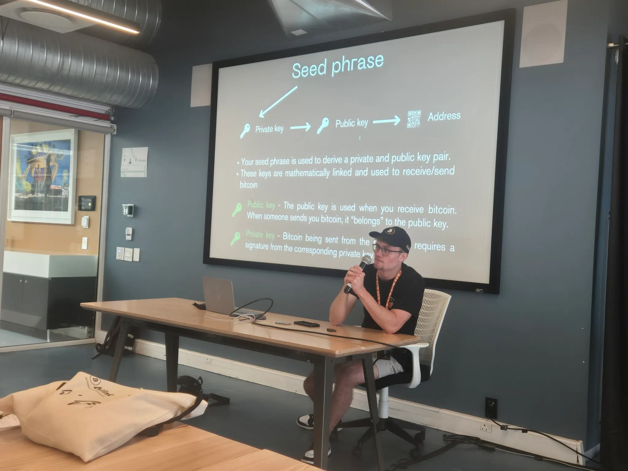 Cole presenting at Adopting Bitcoin conference in Cape Town